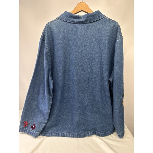 Tanzara Denim Jacket Womens‎  2X Embroidered Excellent Condition - Picture 15 of 16